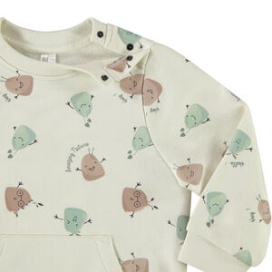 Conjunto de jogging estampado criaturas vegetales para bebé niño 