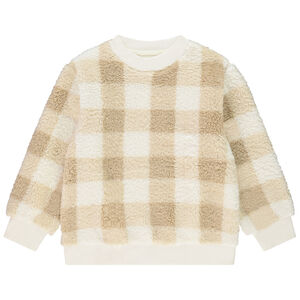 Sudadera de sherpa a cuadros vichy para niño 