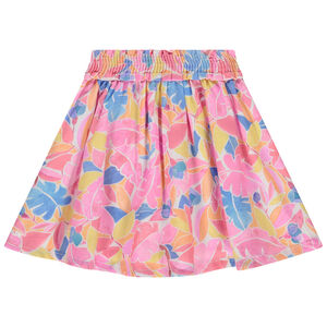 Falda de gasa flameada con estampado floral niña 