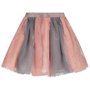 Jupe patineuse en tulle multicolore fille 