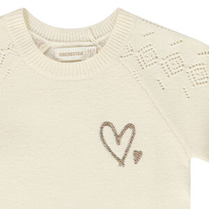 Suéter de punto con bordado para niña 