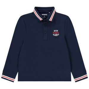 Polo manches longues fantaisie avec patch brodé pour garçon Main Polo manches longues fantaisie avec patch brodé pour garçon