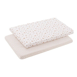 Sábana bajera minicuna Pack 2 uds. Senda beige 
