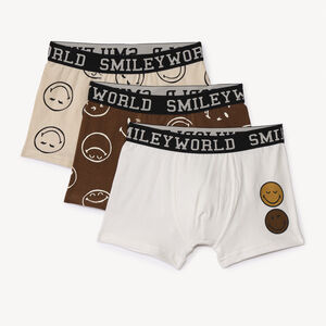 Lot de 3 boxers fantaisies Smiley pour garçon   Main Lot de 3 boxers fantaisies Smiley pour garçon