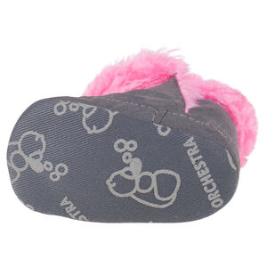 Botines de pelo sintético de color gris con estampado de jirafa 