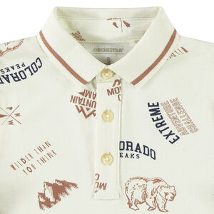 Polo de manga larga con estampado fantasía para niño 