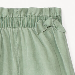 Pantalones cortos de tencel con nudos decorativos para niña 