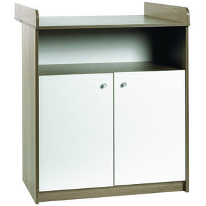 Commode 2 portes Classic Line - Blanc/Brun 