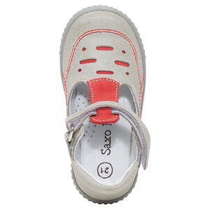 Zapatos salomé de piel con pespuntes en contraste 