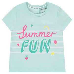 Camiseta de algodón orgánico con mensaje brillante 