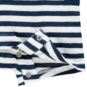 Pelele corto a rayas con parche de Mickey Disney 