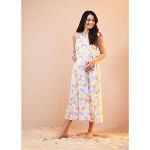 Vestido largo estampado exótico para mujer 