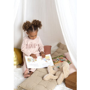 Pijama de 2 piezas con camiseta de manga larga y pantalón de terciopelo con estampado para bebé niña 