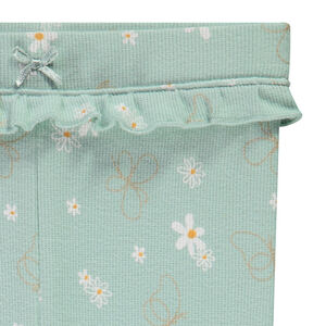 Pelele de canalé con estampado floral para bebé niña 