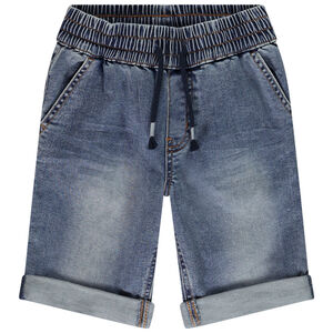 Bermudas efecto jean con cintura elástica para niño 