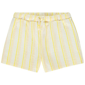 Short de punto tubular rayado para niña 