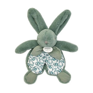 Dudú de peluche con forma de conejito verde salvia de 18 cm para bebé desde el nacimiento 