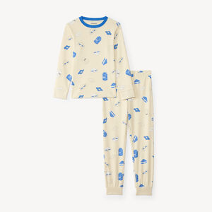 Pijama de 2 piezas para niño con estampado de desayuno 