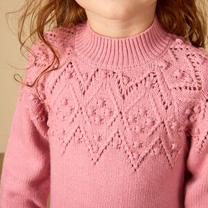 Vestido de manga larga de punto liso para bebé niña 