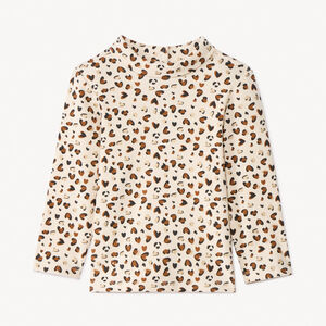 Pelele estampado corazón y cuello chimenea para bebé niña 