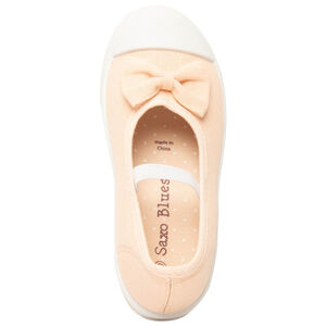 Merceditas nude de lona con lazo y tira elástica para niña  Main Merceditas nude de lona con lazo y tira elástica para niña