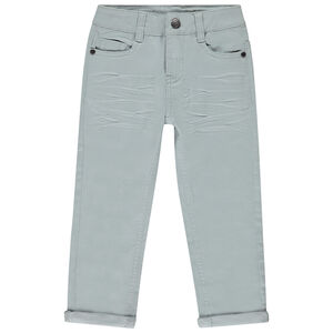 Pantalón slim liso efecto arrugado para niño 