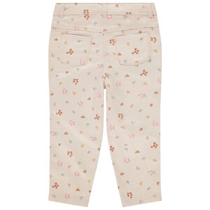 Pantalón slim estampado y forrado de jersey niña 