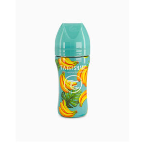 Biberón anticólicos de acero motivo banana 330 ml  