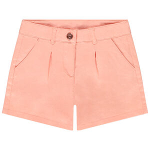Short de sarga lisa con efecto pinzas para niña  Main Short de sarga lisa con efecto pinzas para niña