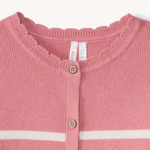 Chaleco de punto acanalado con rayas para bebé niña 