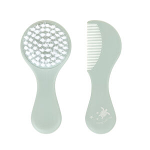 Set de peinado cepillo y peine verde 