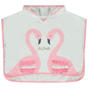 Capa de baño de esponja con estampado de flamencos rosas para bebé niña 