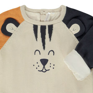 Pull en tricot ludique tigre effet color block pour bébé garçon 