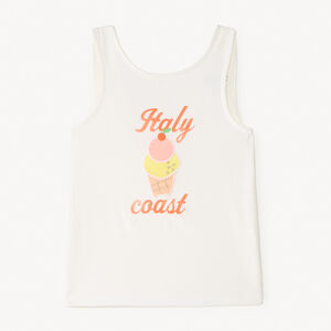 Camiseta de tirantes de punto con diseño de patch para niña 