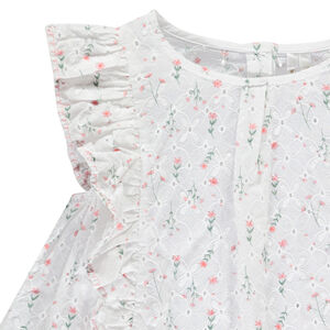 Conjunto de 2 piezas con blusa de encaje inglés para niña. 