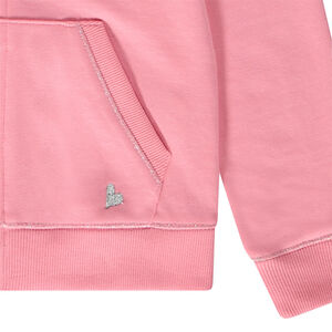 Gilet con capucha de felpa lisa para niña 