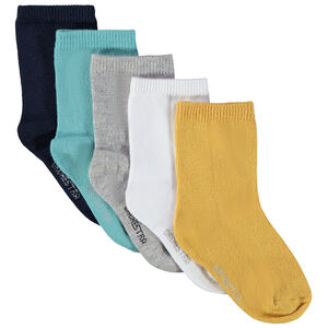Pack de 5 pares de calcetines lisos para bebé niño 