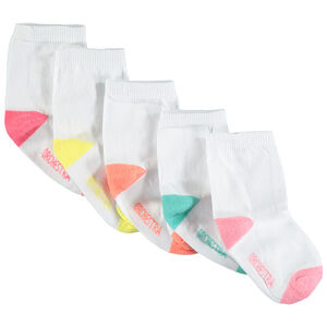 Pack de 5 pares de calcetines con puntera y talón en contraste 