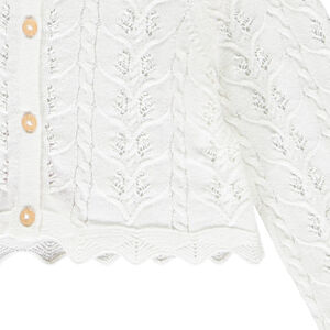 Chaleco corto de punto calado para bebé niña 