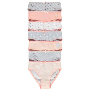 Pack de 7 bragas fantasía en jersey para niña Main Pack de 7 bragas fantasía en jersey para niña