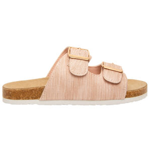 Sandalias rosas con doble hebilla para niña 