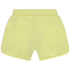 Short de felpa lisa con cordón ajustable en contraste para niña 