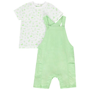 Conjunto de pelele liso y camiseta con estampado para bebé niño 