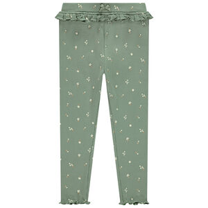 Leggings largos de punto acanalado con estampado para bebé niña 