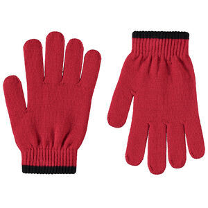 Guantes de punto lisos con base contrastada niño 