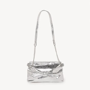 Sac bandoulière similicuir métallisé avec nœud pour fille   Main Sac bandoulière similicuir métallisé avec nœud pour fille