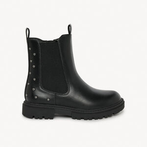 Botines de efecto cuero elásticos con remaches para niña 