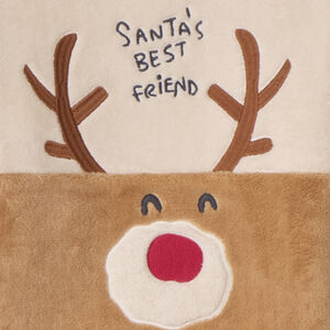 Conjunto de pijama de 2 piezas en sherpa con reno de Navidad para niño 