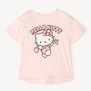Camiseta de manga corta con estampado brillante de Hello Kitty para niña 