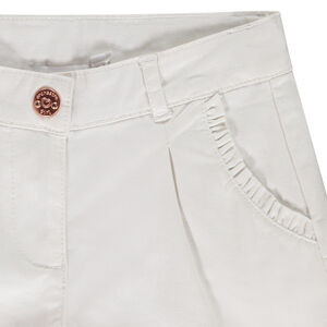 Short de sarga con bolsillos con volantes para niña  Main Short de sarga con bolsillos con volantes para niña